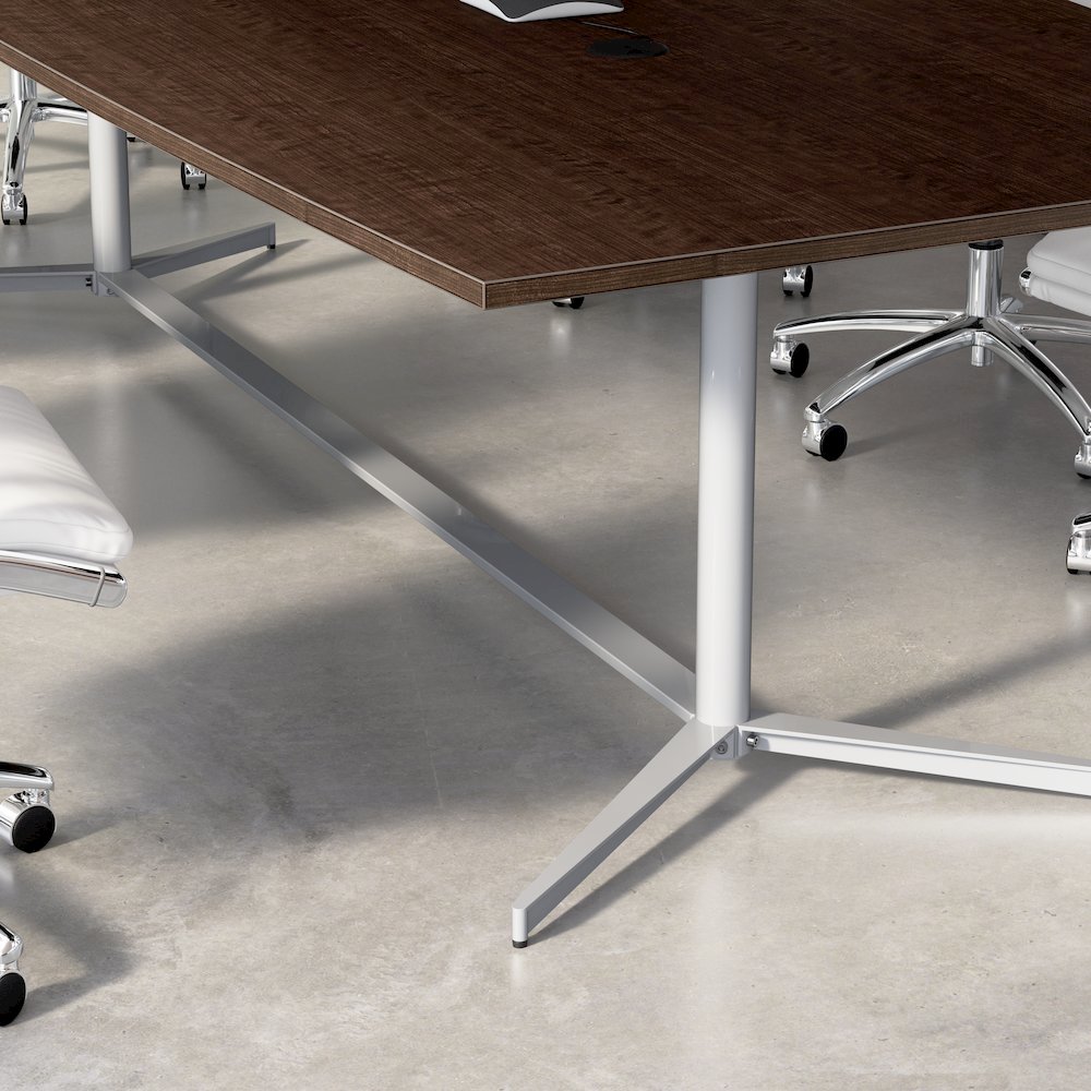 72-inch Office Conference Table with Metal Base in Mocha Cherry. Picture 4