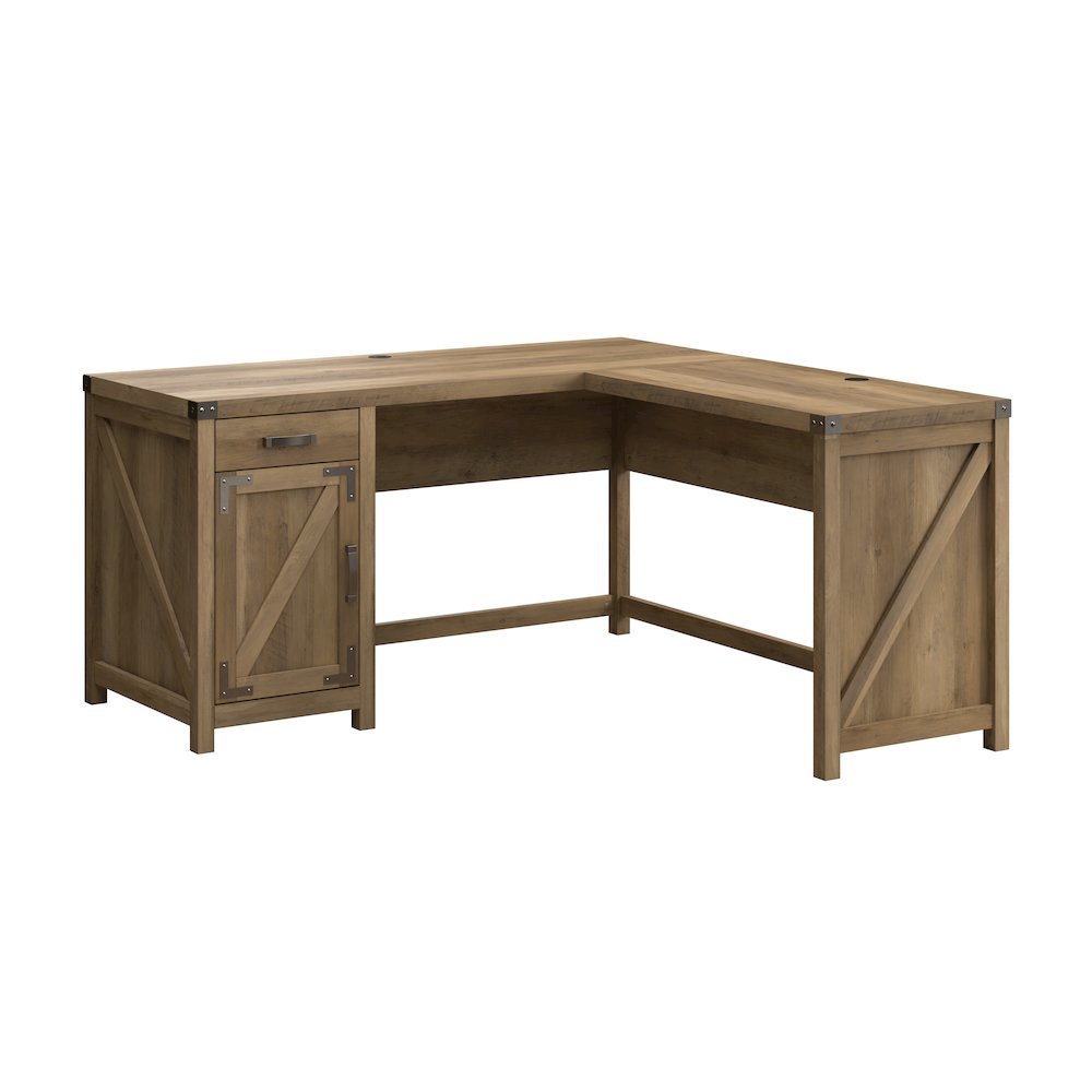 Knoxville 60W L Shaped Desk with Drawer and Storage Cabinet. Picture 1