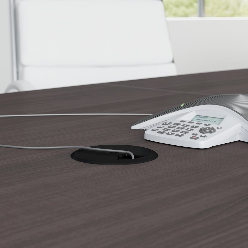 72-inch Office Conference Table with Metal Base in Storm Gray. Picture 3