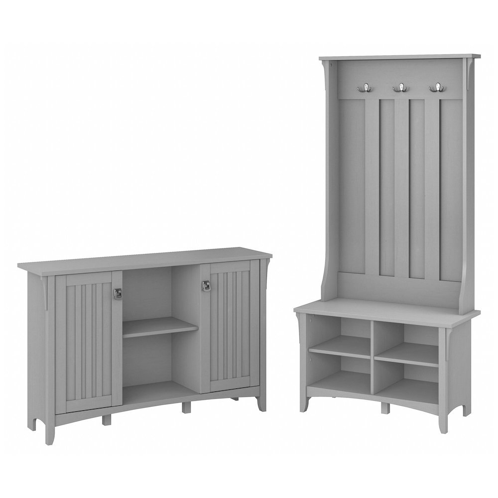 Salinas Entryway Storage Set with Hall Tree, Shoe Bench and Accent Cabinet. Picture 1