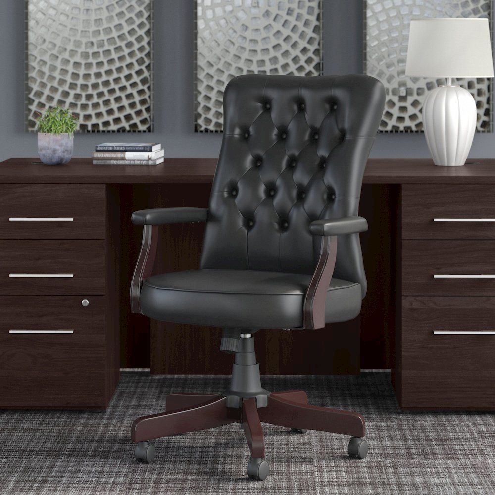 Fairview High Back Tufted Office Chair with Arms. Picture 2