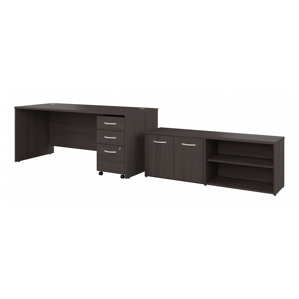Studio C 72W x 30D Office Desk with Storage Return and Mobile File Cabinet. Picture 1
