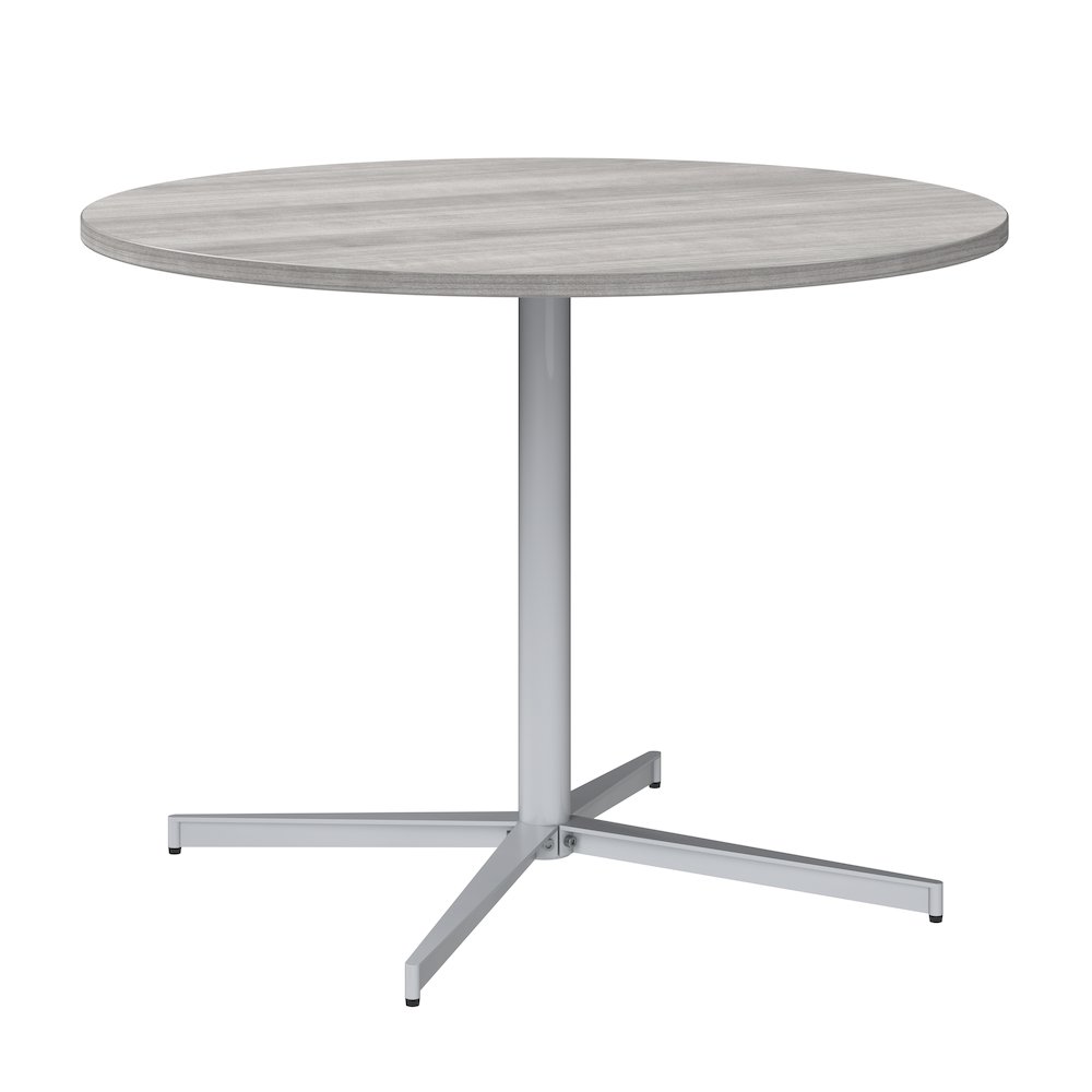 42-inch Round Conference Table with Metal Base in Platinum Gray. Picture 1