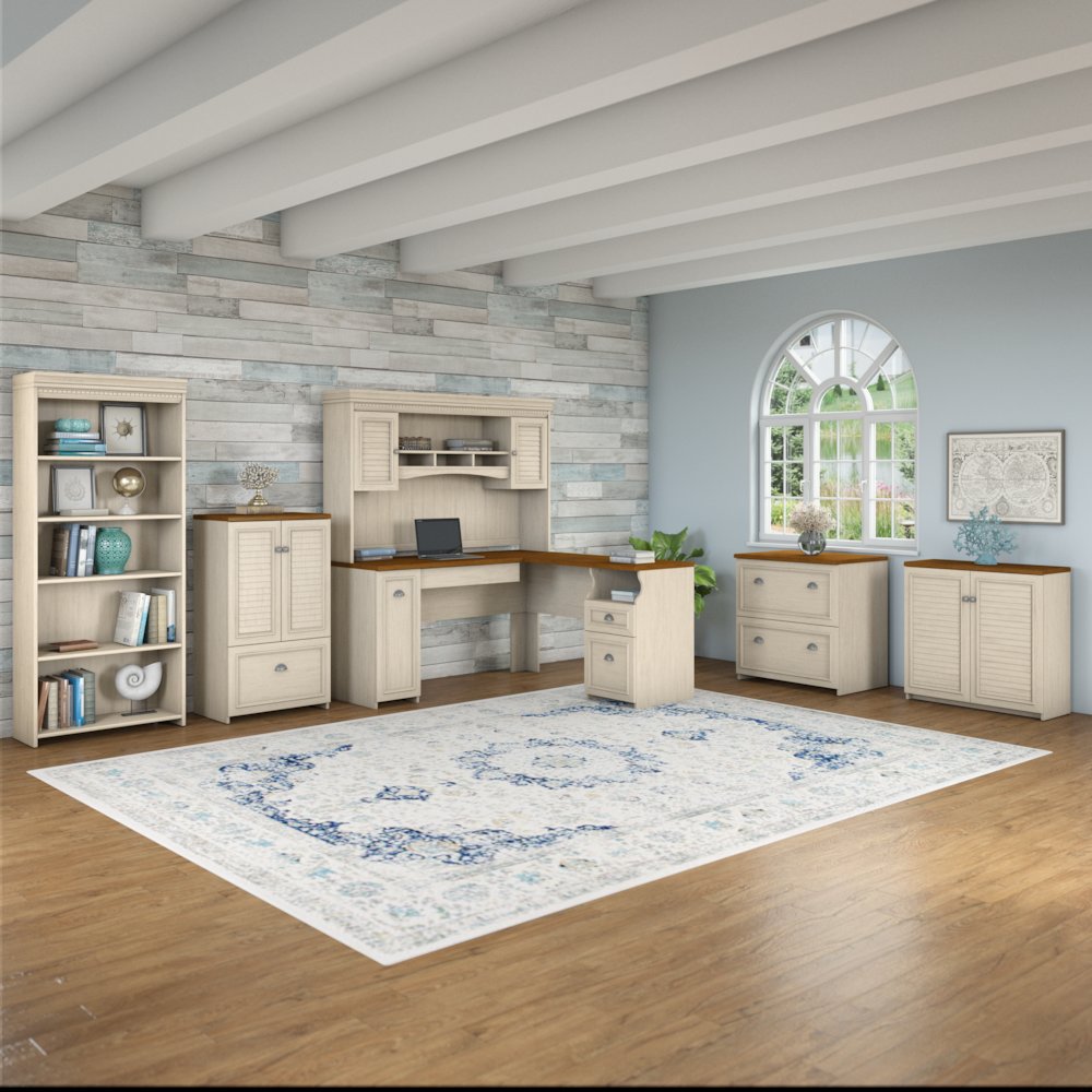 Fairview 60W L Shaped Desk with Drawers and Storage Cabinet. Picture 3
