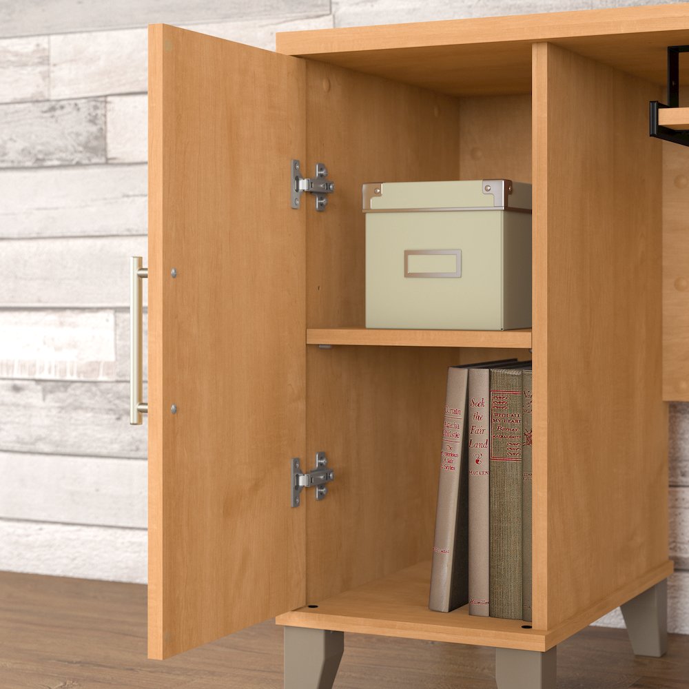 Somerset 72W L Shaped Desk with Hutch, Lateral File Cabinet and Bookcase. Picture 3