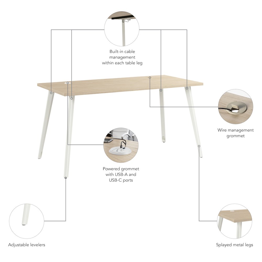Vista 60W x 30D Computer Desk with Splayed Metal Legs. Picture 9