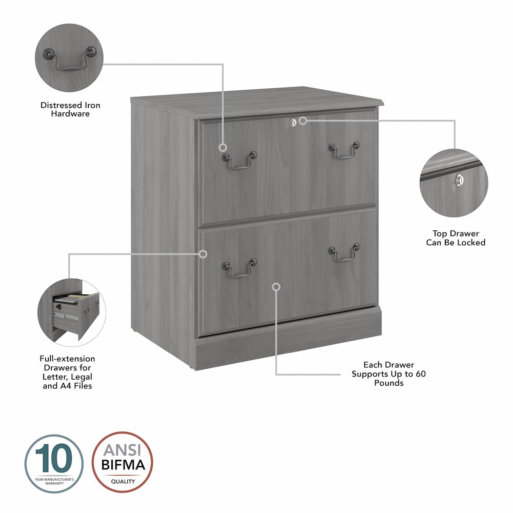 Saratoga 2 Drawer Lateral File Cabinet. Picture 7