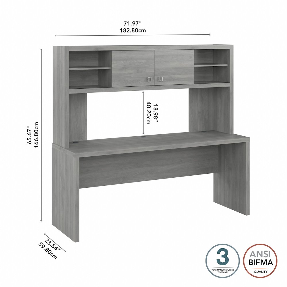 Echo 72W Computer Desk with Hutch. Picture 10