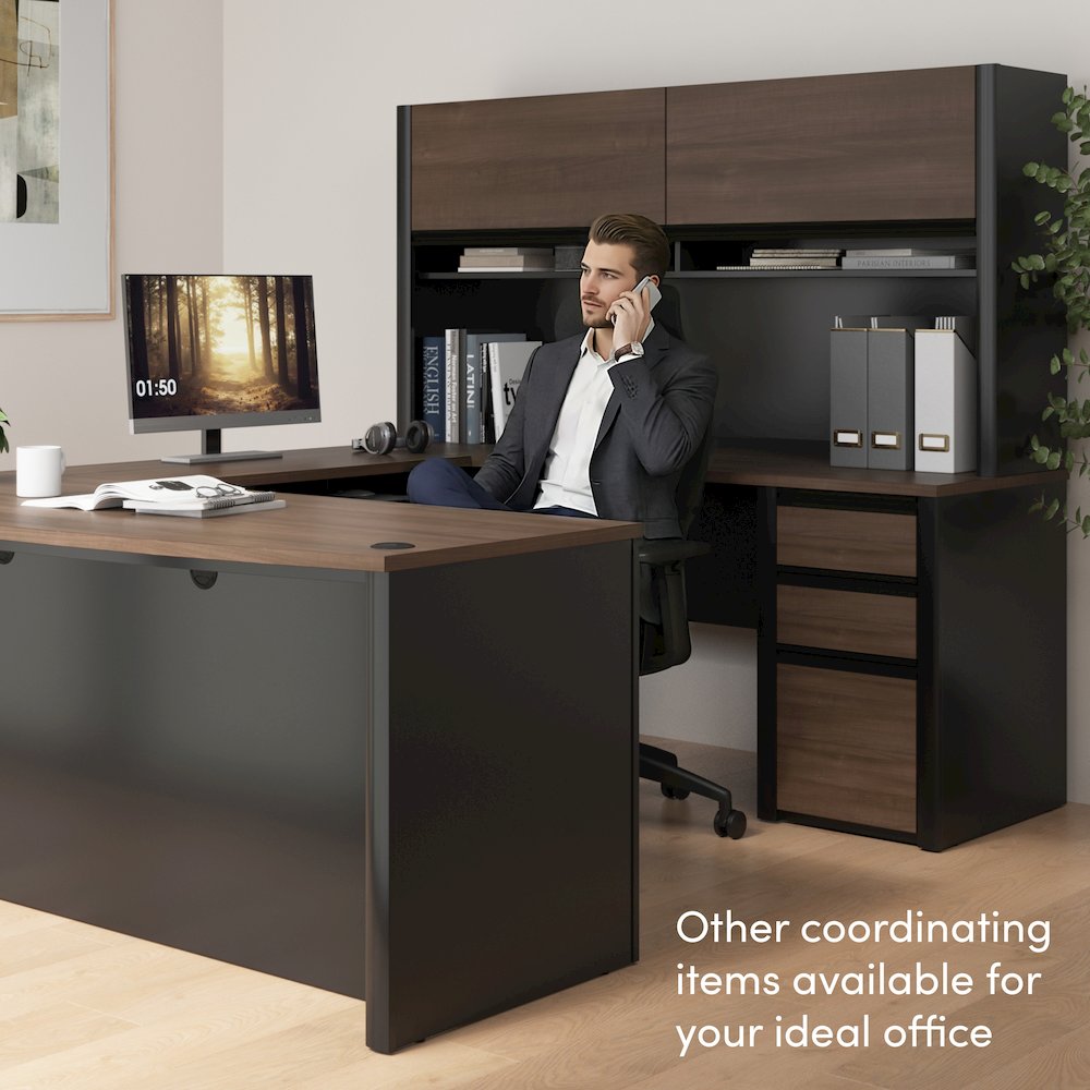 72W L-Shaped Desk with Pedestal. Picture 3