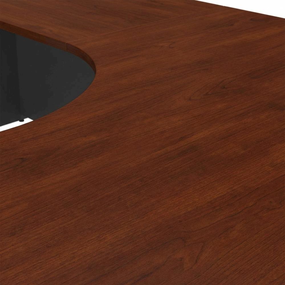 L Shaped Office Desk With Mobile File Cabinet In Hansen Cherry And Gray Finish. Picture 5