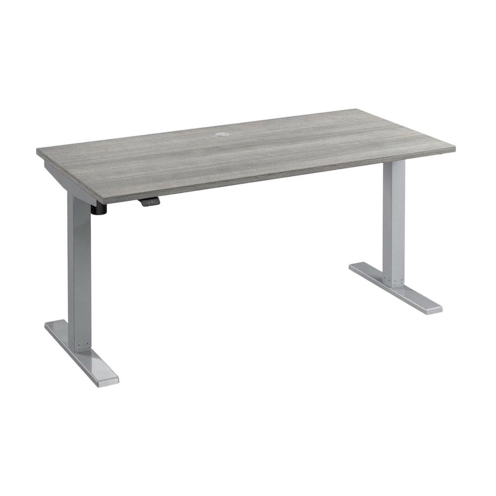 Electric Height-Adjustable Desk With Steel Frame And Silver Finish. Picture 1