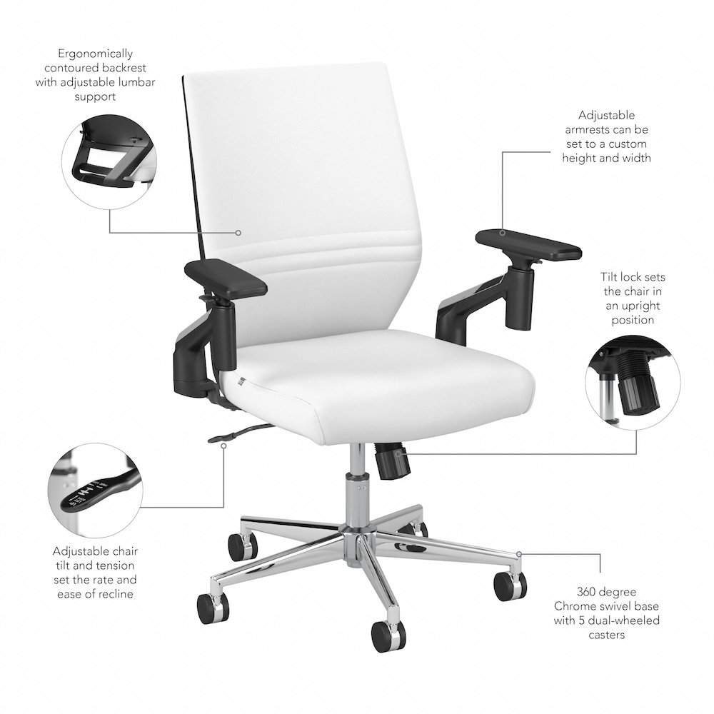 Move 60 Series Mid Back Leather Office Chair. Picture 9