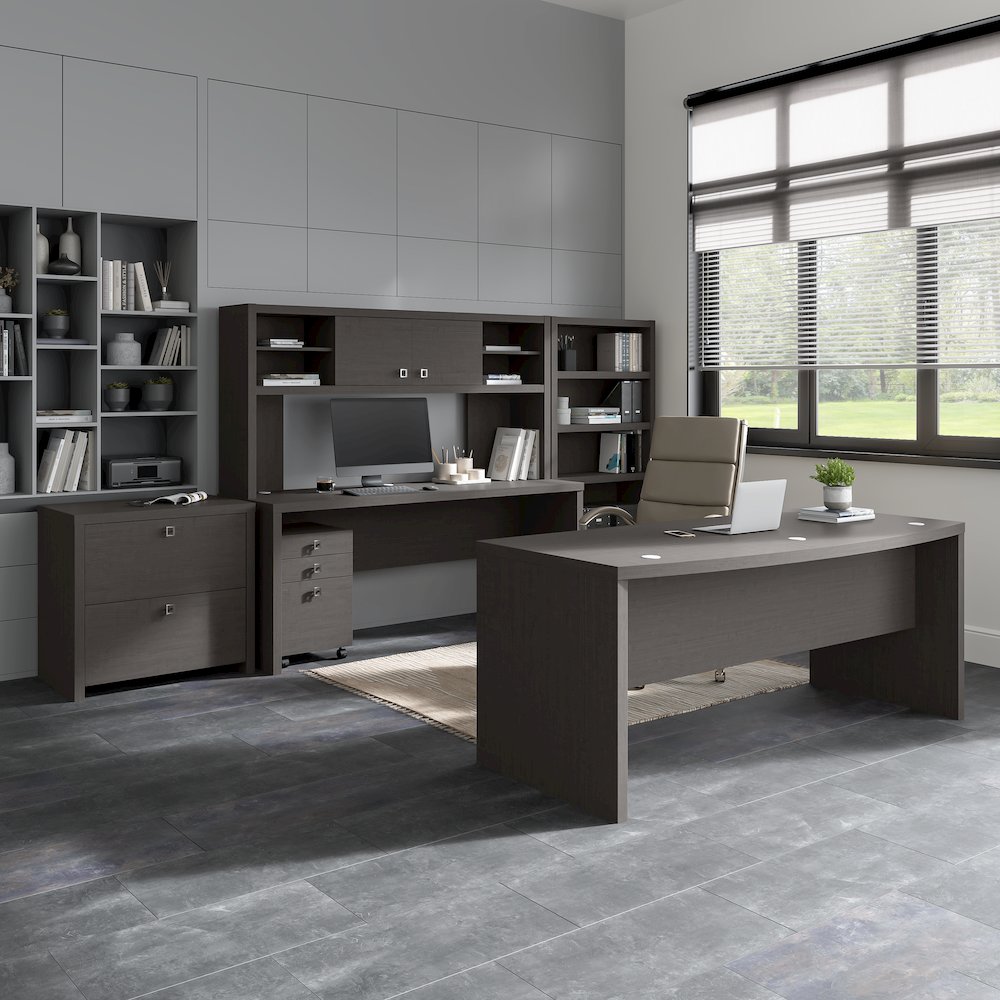 Echo L Shaped Desk with Mobile File Cabinet. Picture 3
