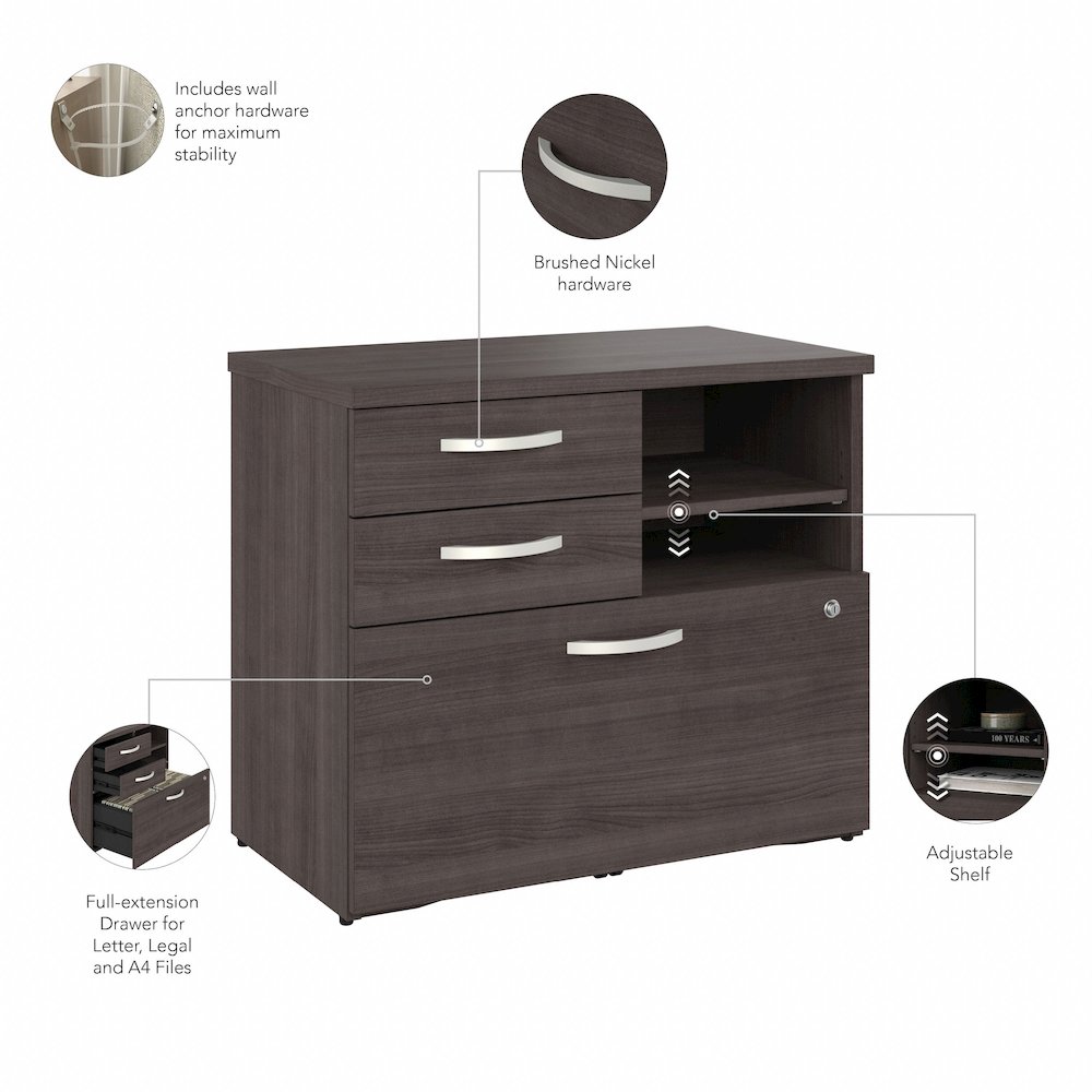 Studio A Office Storage Cabinet with Drawers and Shelves. Picture 6