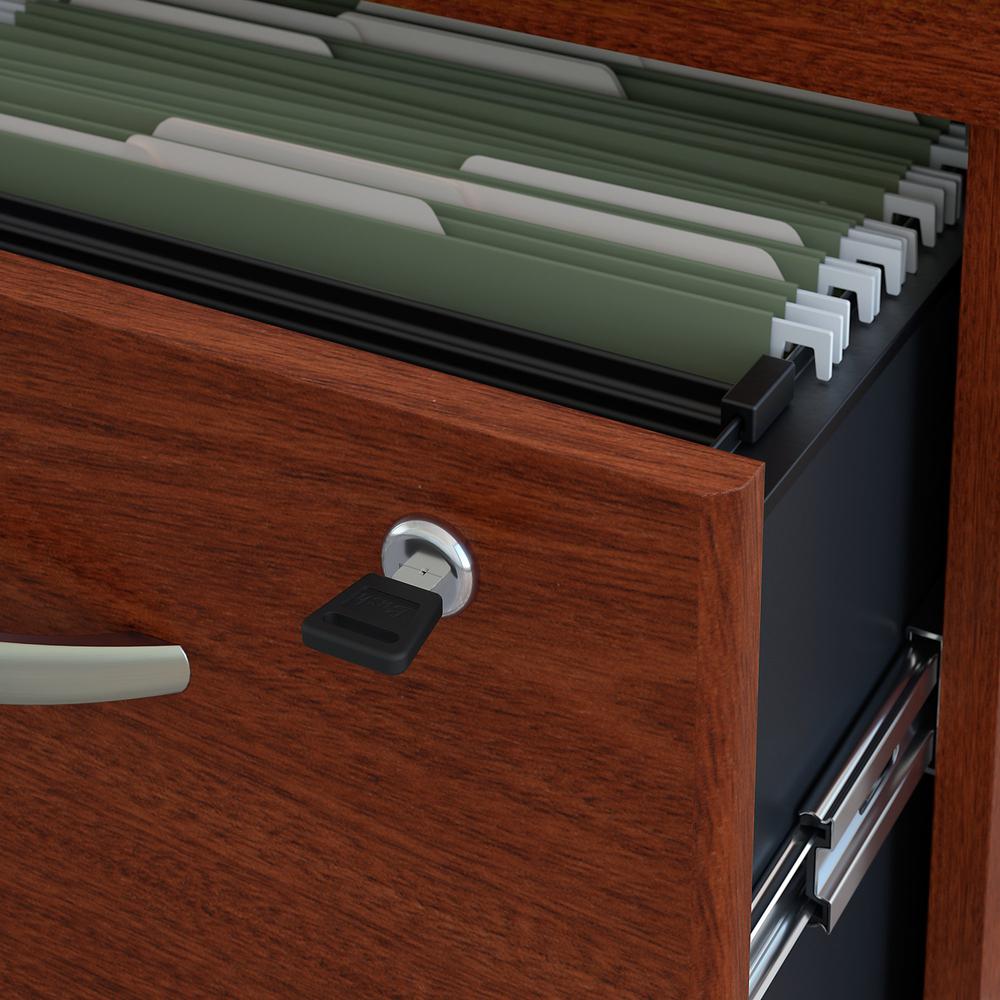 Bush Business Furniture Series C 3 Drawer Mobile File Cabinet - Assembled, Mahogany. Picture 3