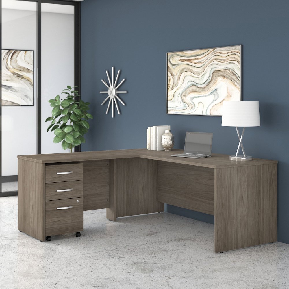 Studio C 72W x 30D L Shaped Desk with Mobile File Cabinet and 42W Return. Picture 2