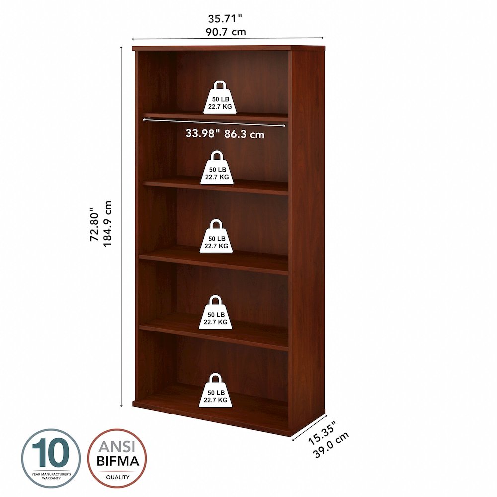 Studio C Tall 5 Shelf Bookcase. Picture 4
