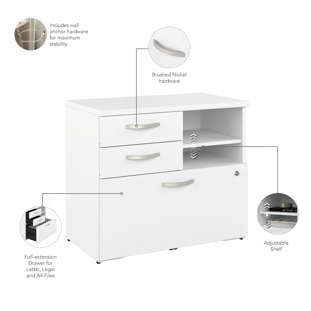 Hybrid Office Storage Cabinet with Drawers and Shelves. Picture 7