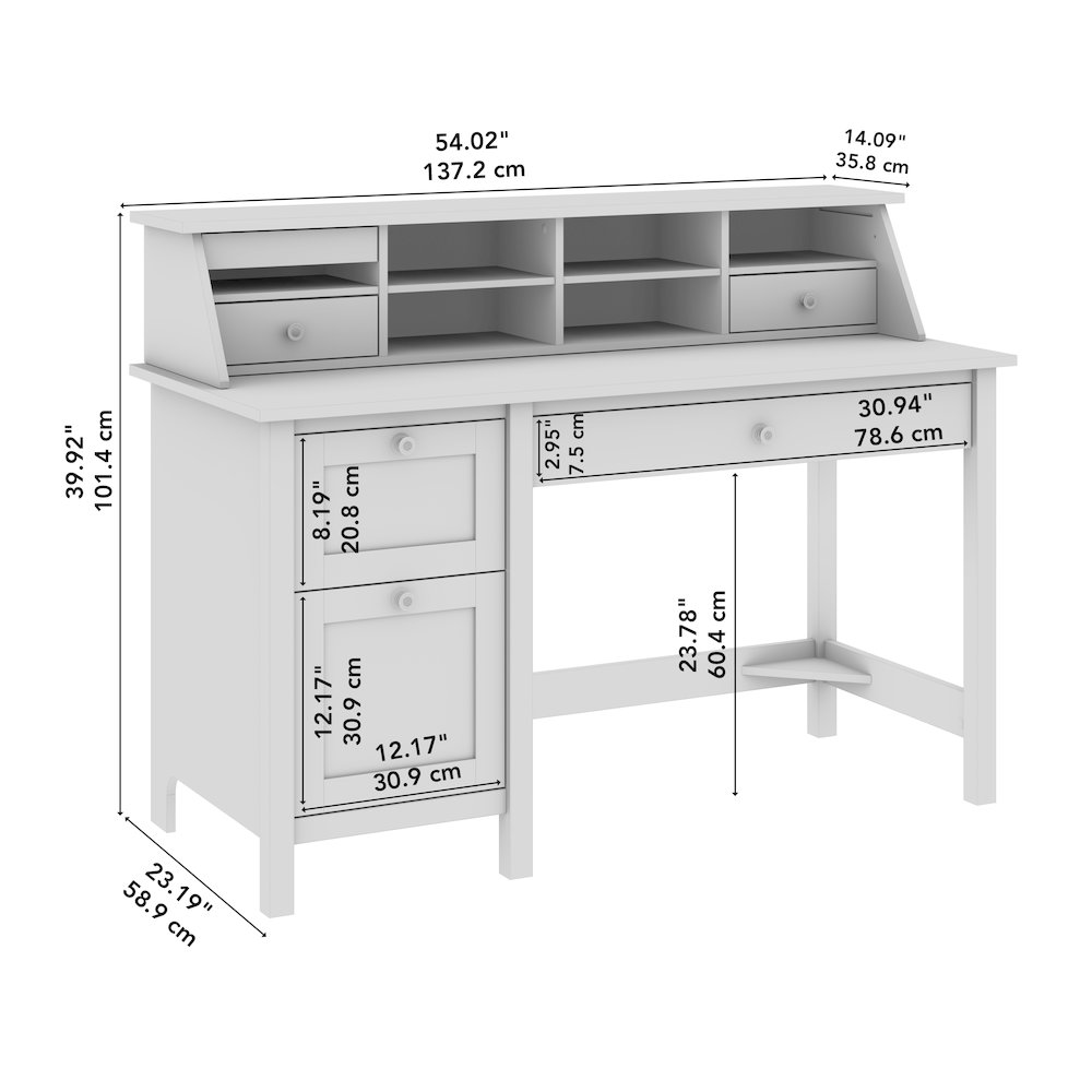Mayfield 54W Computer Desk with Drawers and Desktop Organizer. Picture 9