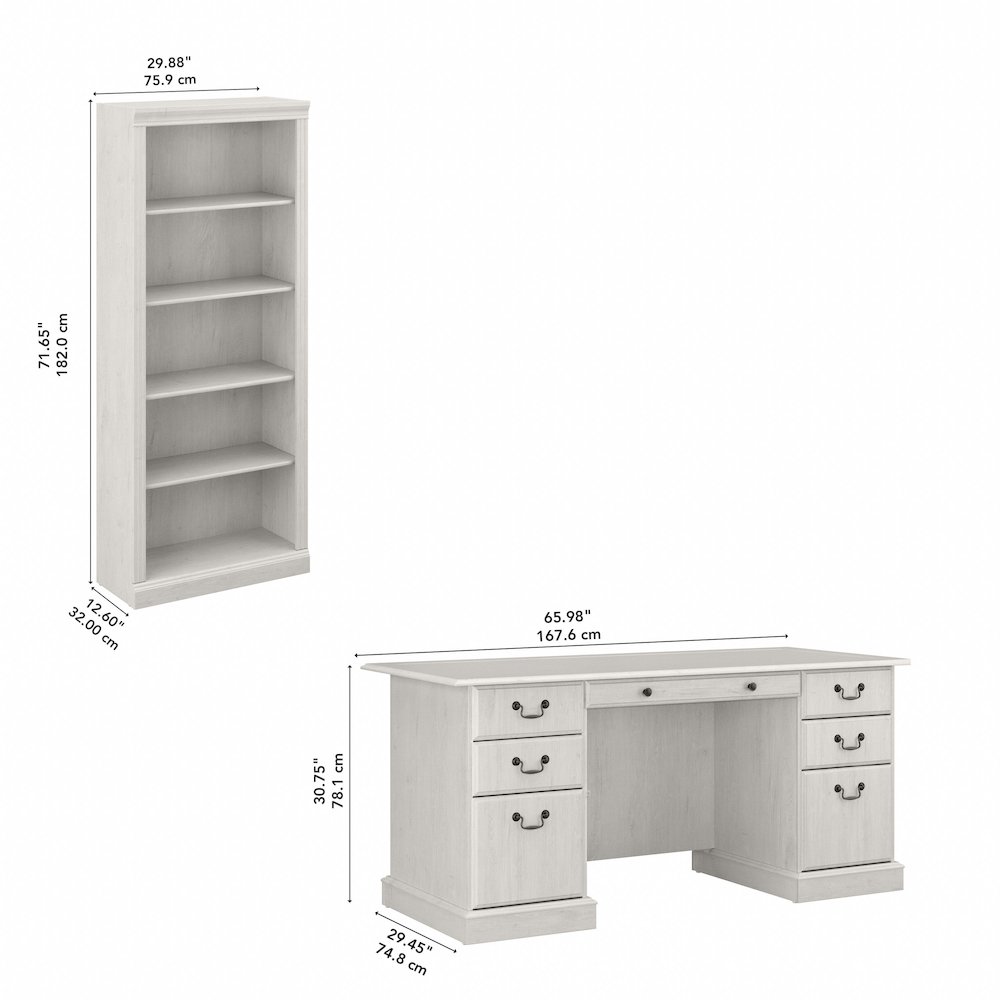 Saratoga Executive Desk and Bookcase Set. Picture 9