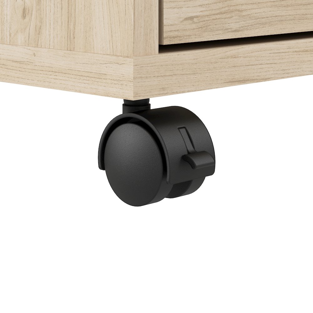 Hustle 3 Drawer Rolling File Cabinet with Lock in Natural Elm. Picture 8