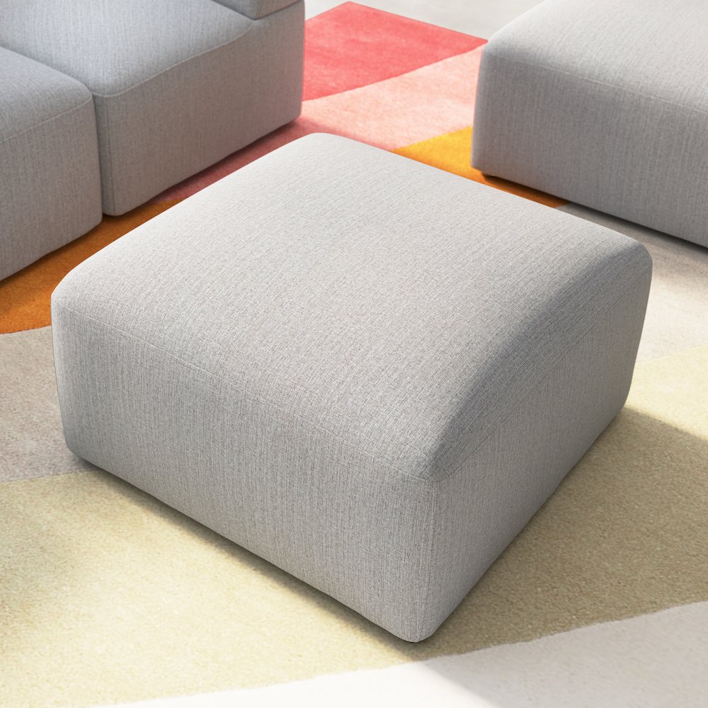 Assemble Modular Lounge Ottoman in Fog Fabric. Picture 2