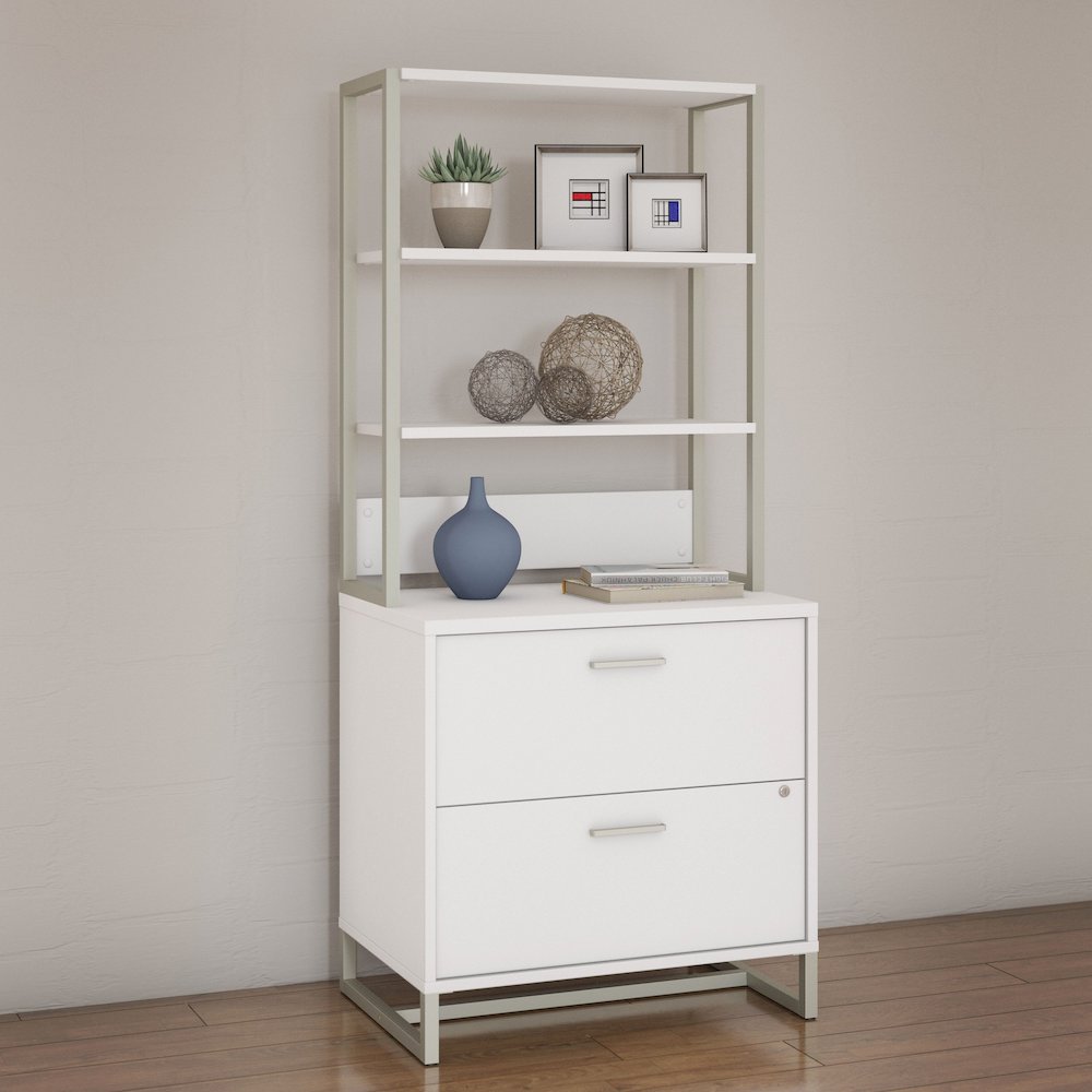 Method 2 Drawer Lateral File Cabinet with Hutch. Picture 2