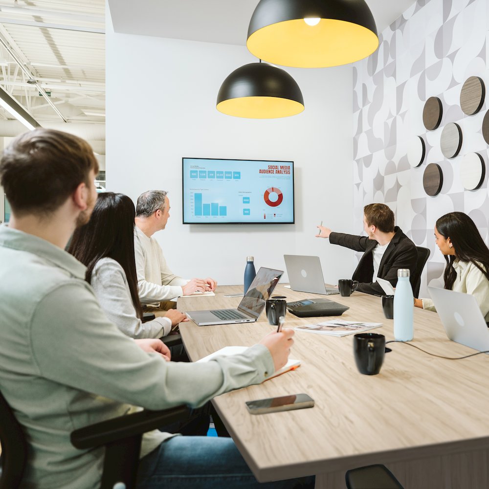 120-inch Office Conference Table with Wood Base in Natural Elm. Picture 4