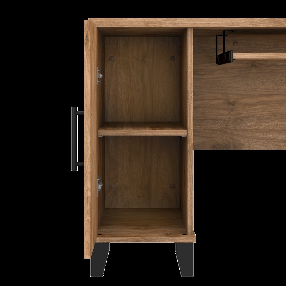 Somerset 72W L Shaped Desk with Hutch, Lateral File Cabinet and Bookcase. Picture 4