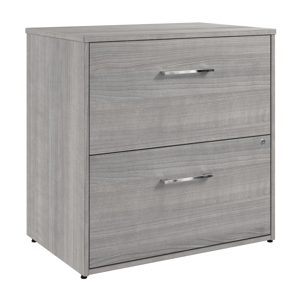 Hustle 2 Drawer Lateral File Cabinet with Lock in Platinum Gray. Picture 1