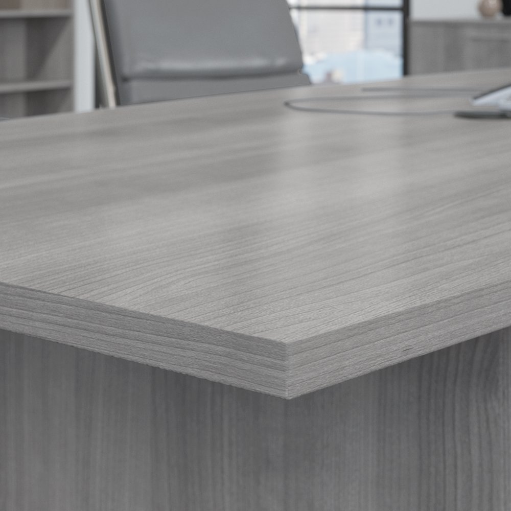 120W x 48D Boat Shaped Conference Table with Wood Base. Picture 4