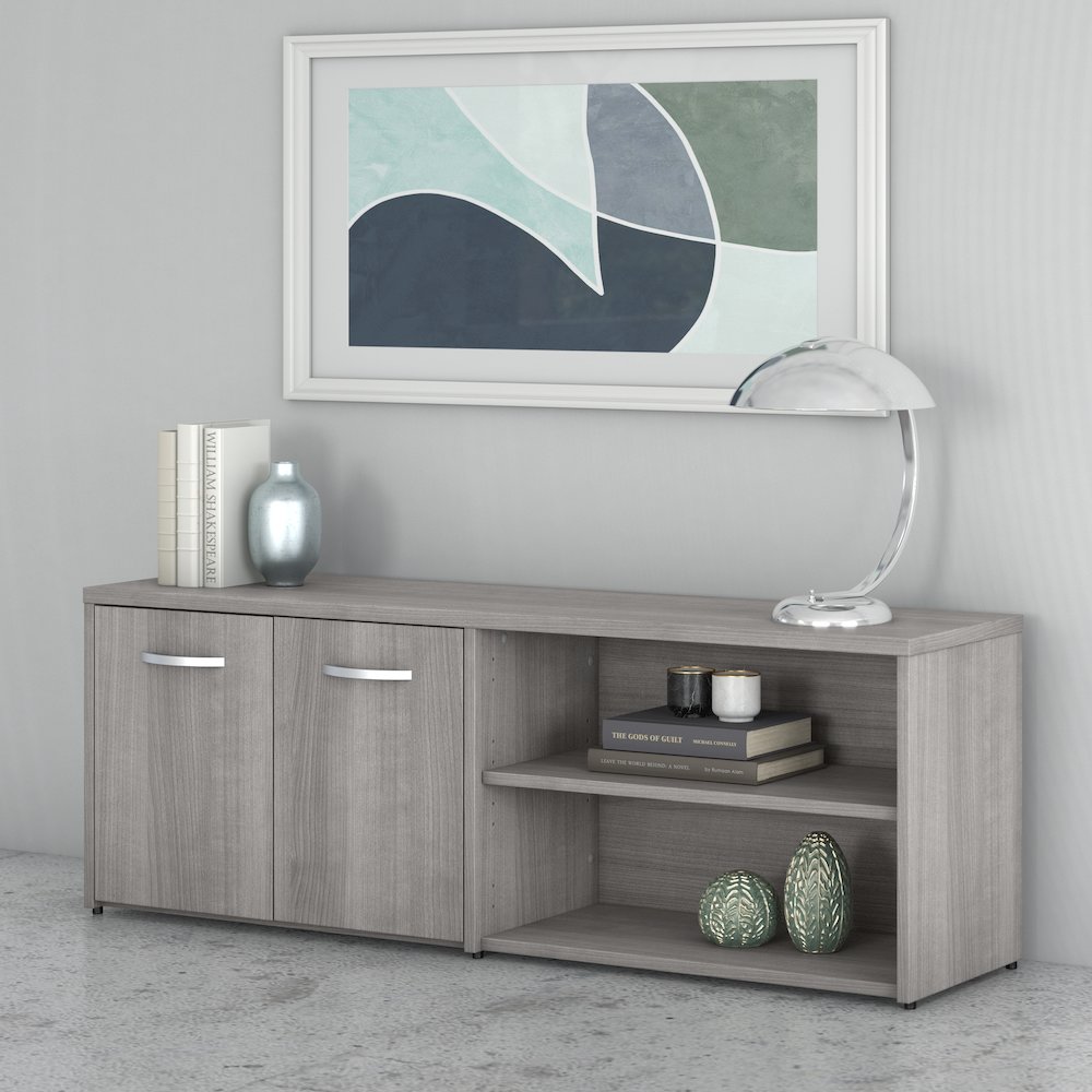 Studio C Low Storage Cabinet with Doors and Shelves. Picture 2