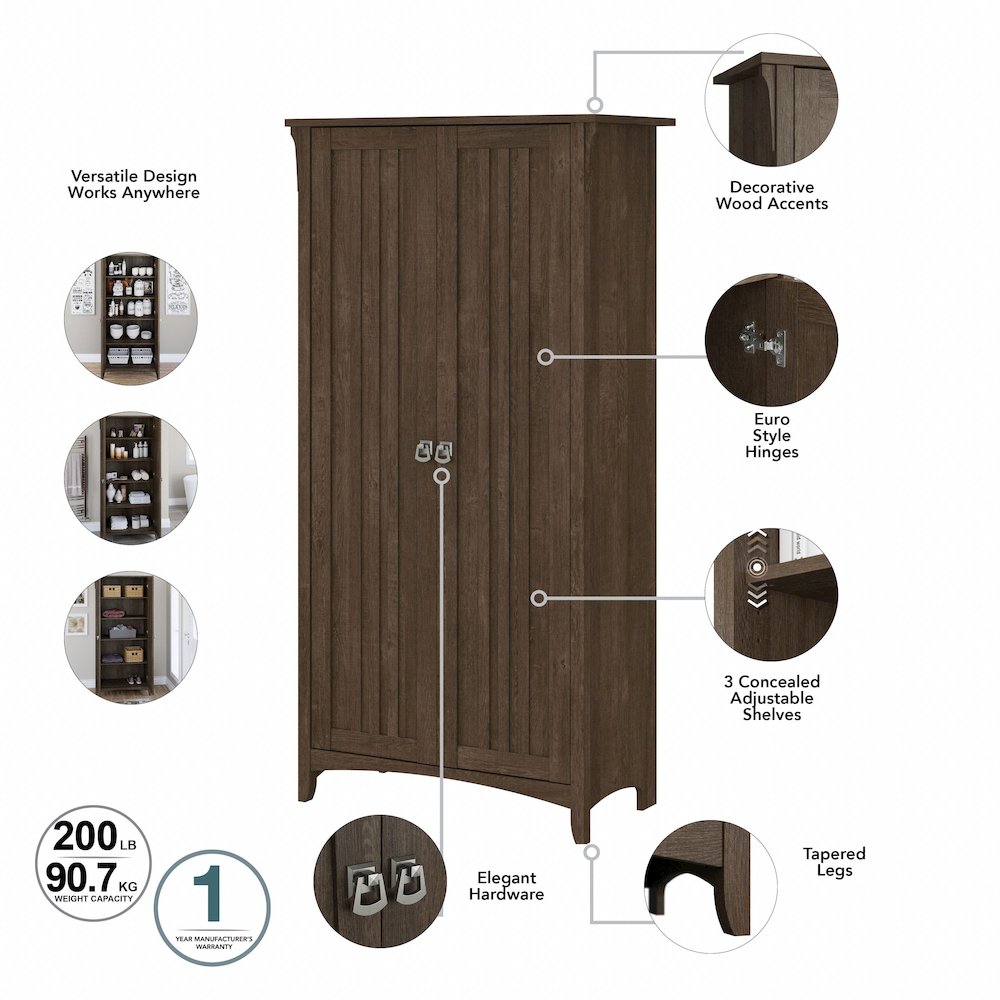 Salinas Bathroom Storage Cabinet with Doors. Picture 8