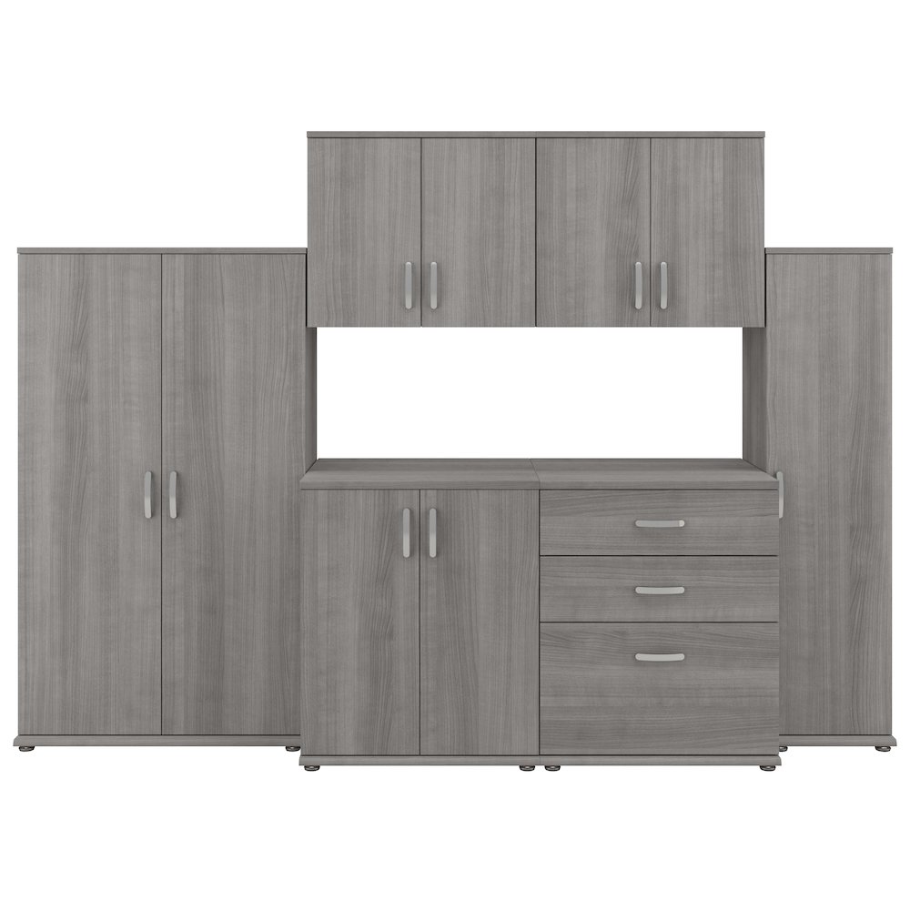 Universal 6 Piece Modular Garage Storage Set with Floor and Wall Cabinets. Picture 1
