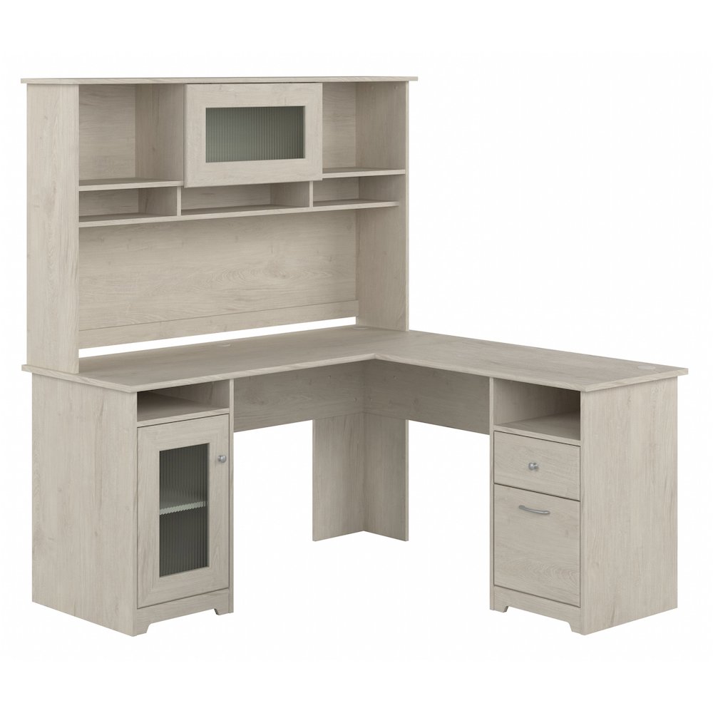 Cabot 60W L Shaped Computer Desk with Hutch and Storage. Picture 1
