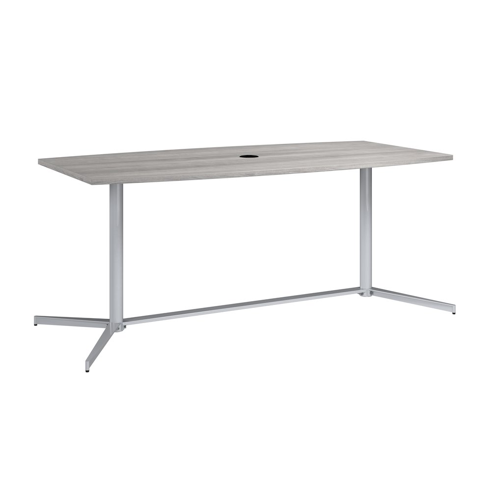 72-inch Office Conference Table with Metal Base in Platinum Gray. Picture 1
