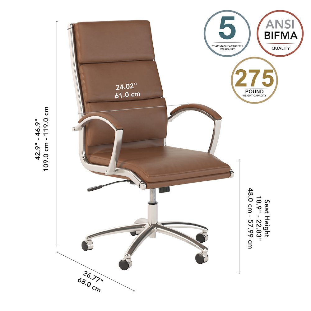 Studio C High Back Leather Executive Office Chair. Picture 9