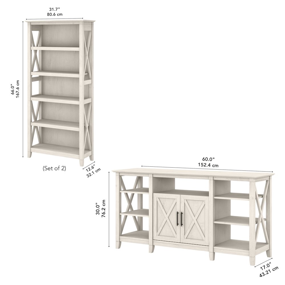 Key West Tall TV Stand with Set of 2 Bookcases. Picture 8