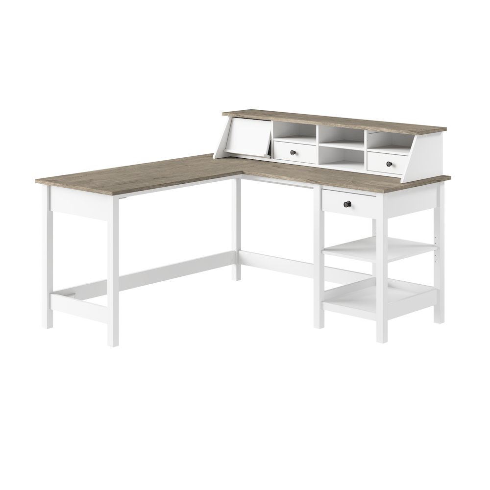 Mayfield 60W L Shaped Computer Desk with Desktop Organizer. Picture 1