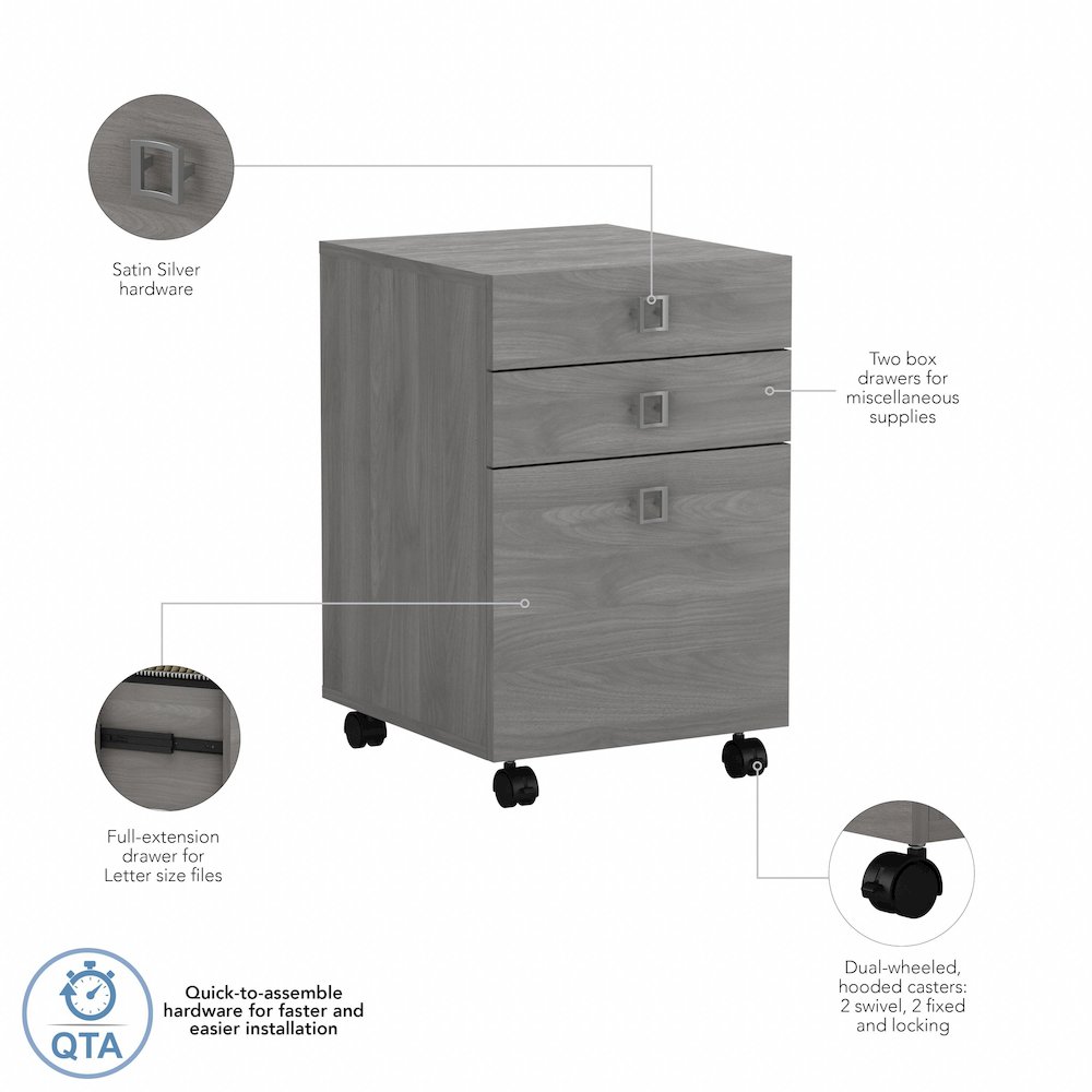 Echo 3 Drawer Mobile File Cabinet. Picture 8