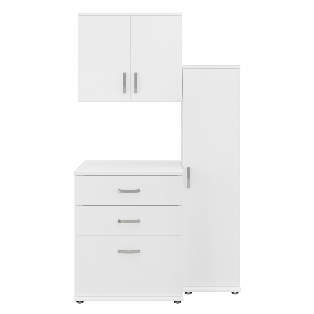 Universal 3 Piece Modular Laundry Room Storage Set with Floor and Wall Cabinets. Picture 1