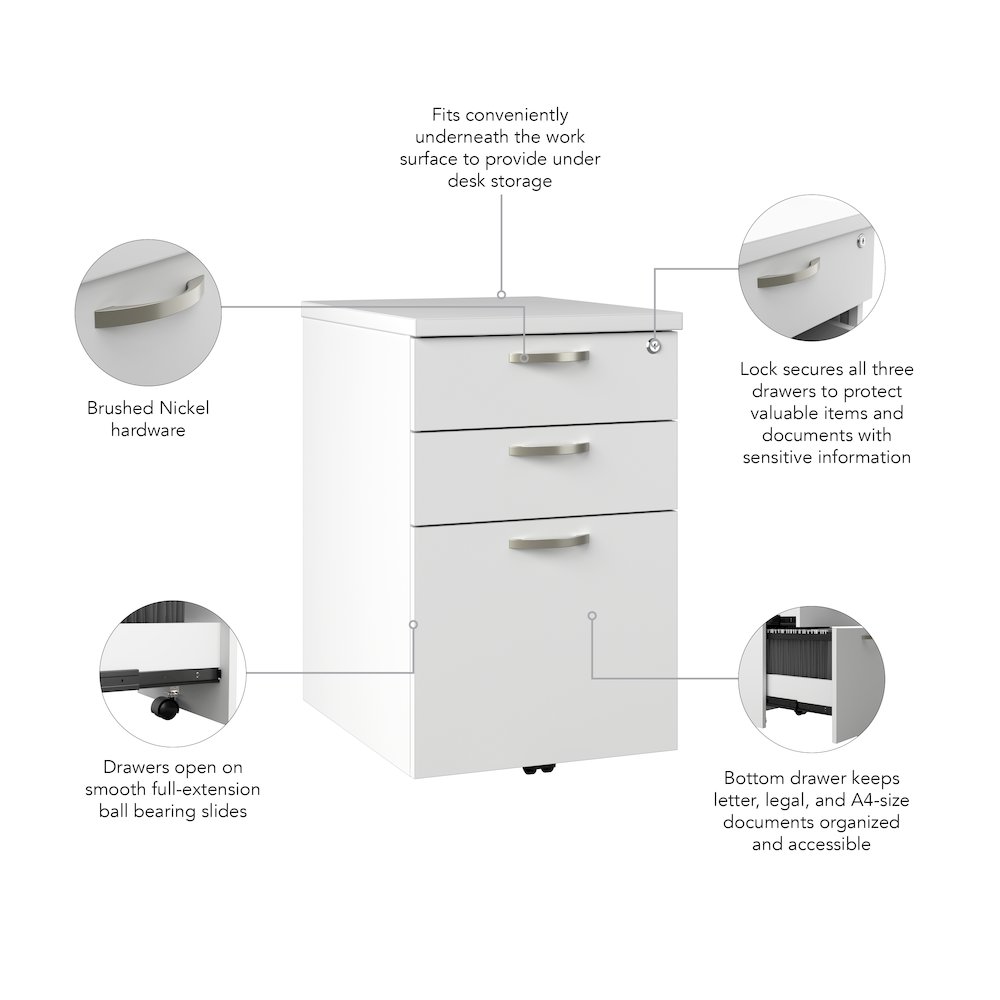 Office in an Hour 3 Drawer Mobile File Cabinet. Picture 9