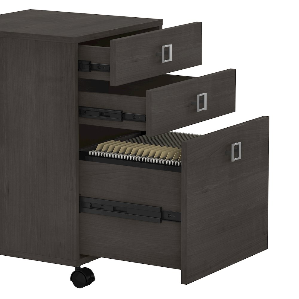 Echo L Shaped Bow Front Desk with Mobile File Cabinet. Picture 4
