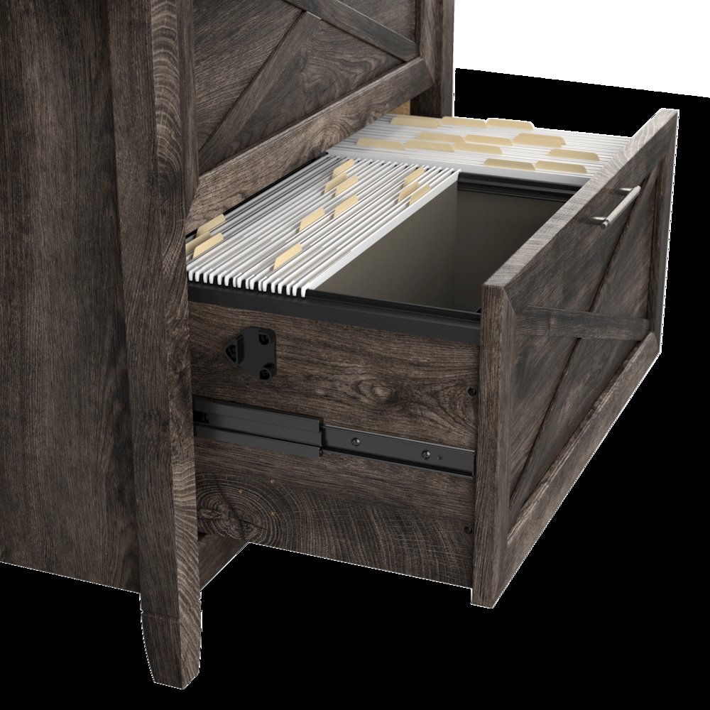 Key West 60W L Shaped Desk with 2 Drawer Lateral File Cabinet. Picture 3
