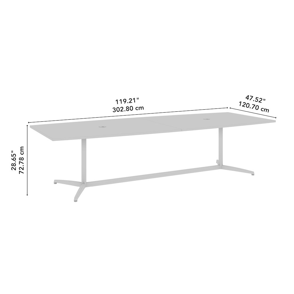 120W x 48D Boat Shaped Conference Table with Metal Base. Picture 7