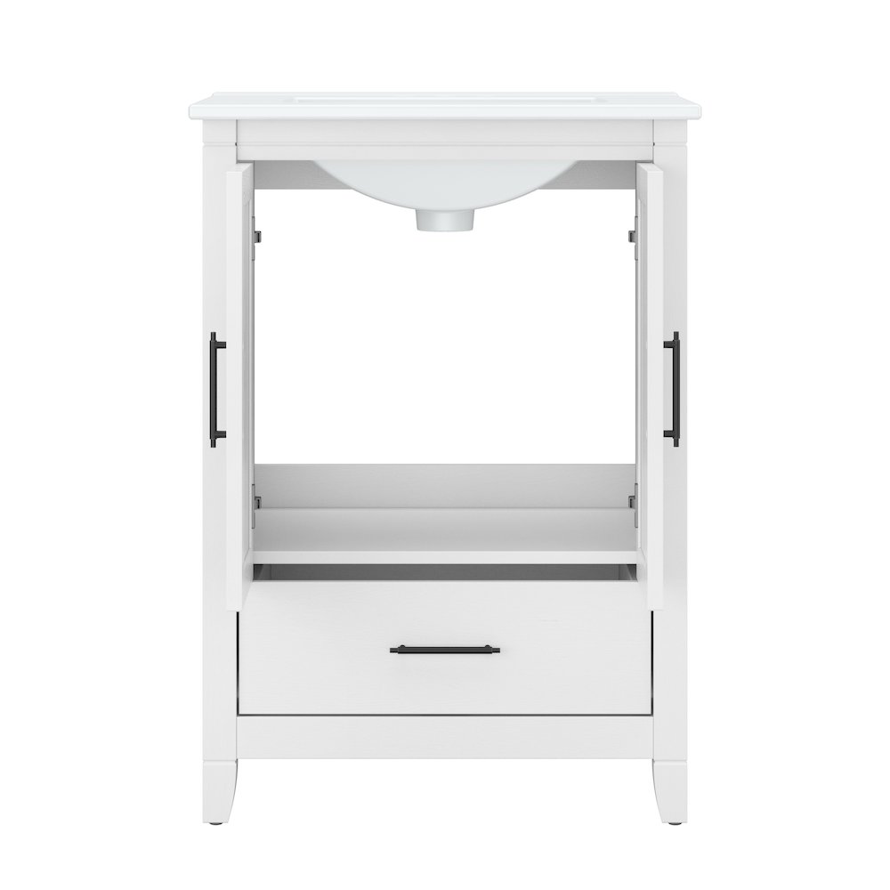 Key West 64W Double Vanity Set with Sinks, Medicine Cabinets and Linen Tower. Picture 5