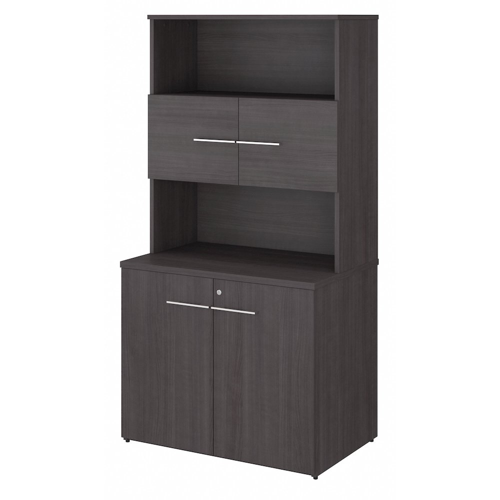 Office 500 36W Tall Storage Cabinet with Doors and Shelves. Picture 1