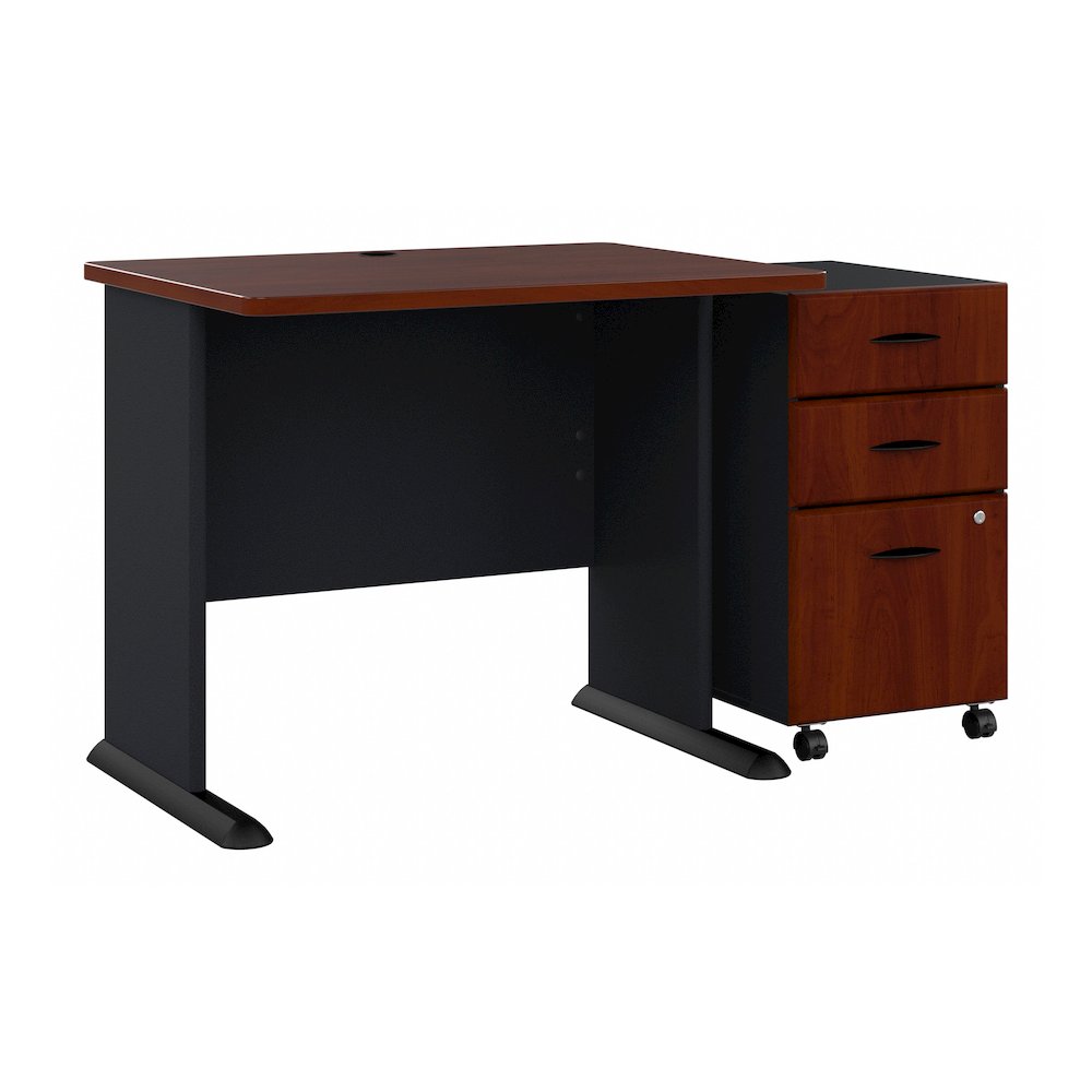 Series A 36W Desk with Mobile File Cabinet. Picture 1