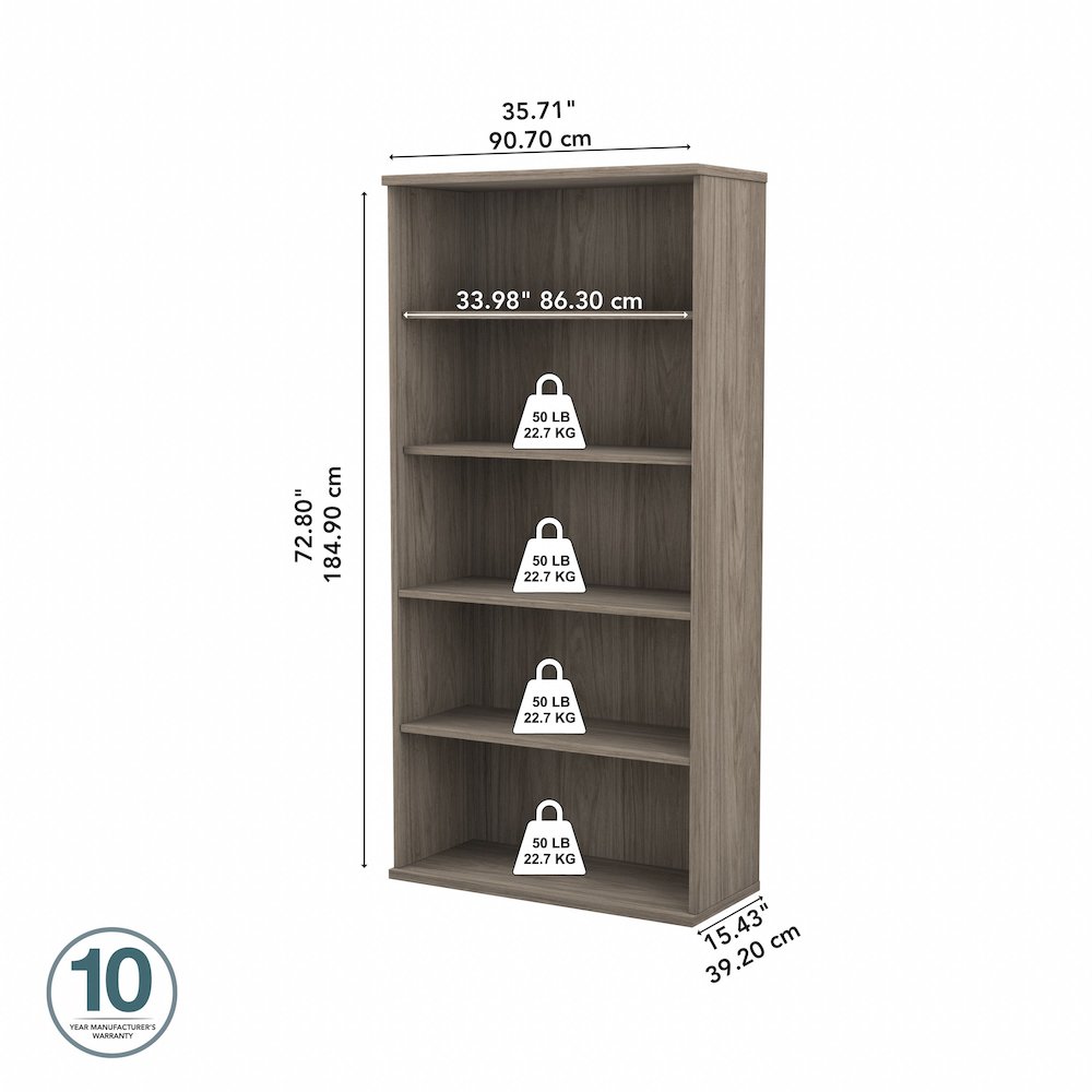 Hybrid Tall 5 Shelf Bookcase. Picture 5