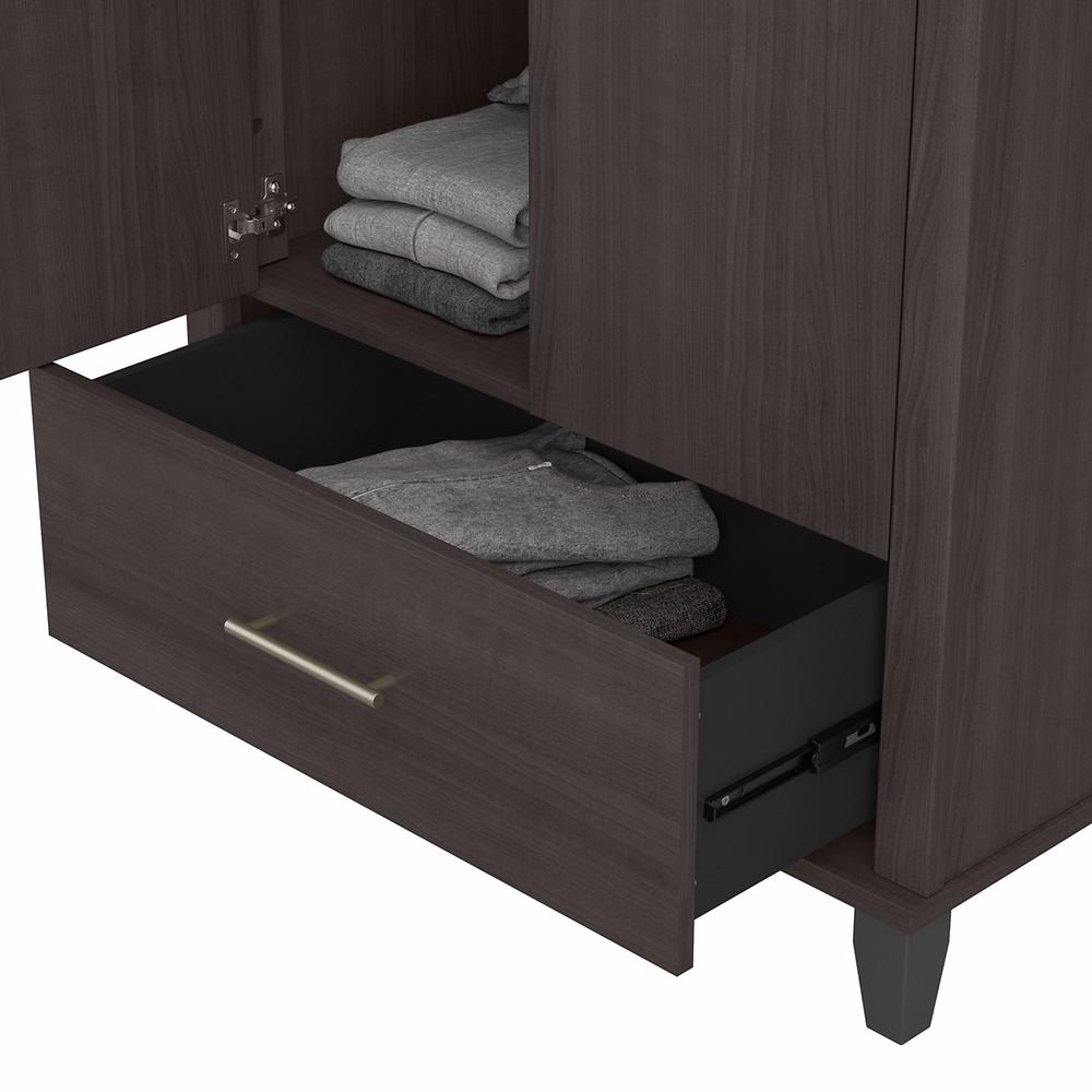 Bush Furniture Somerset Tall Entryway Cabinet with Doors and Drawer, Storm Gray. Picture 6